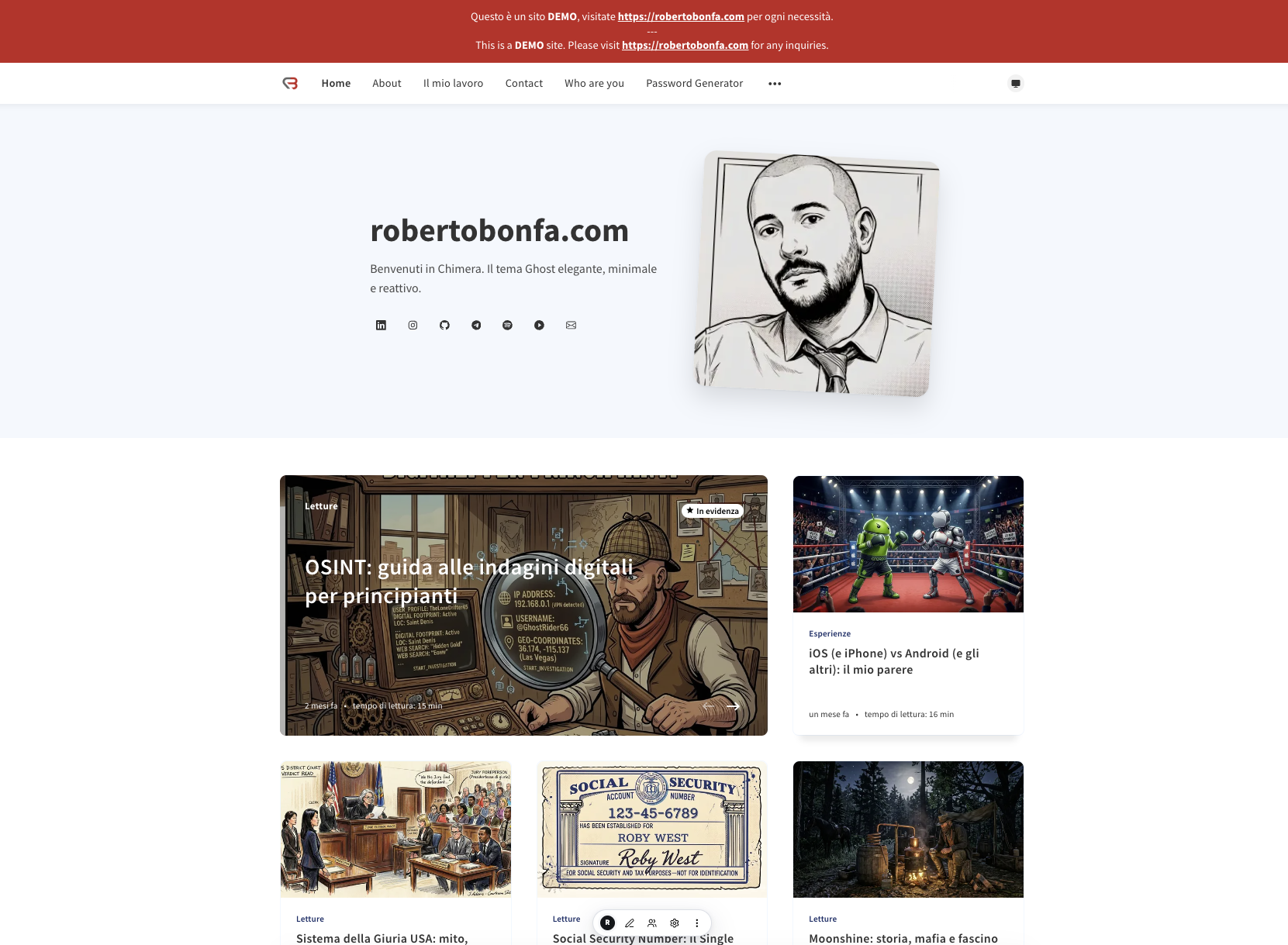 Ghost Theme Chimera: il template che ho costruito